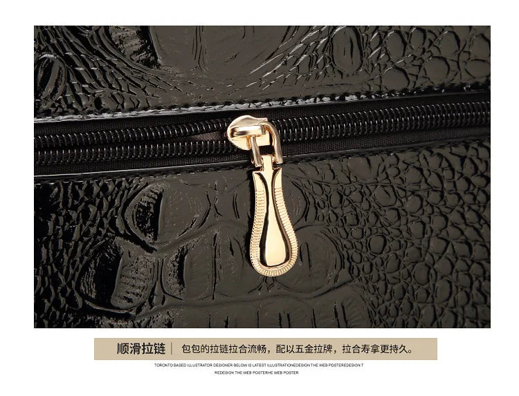 2025 New Patent Leather Women's Bag Striped Handbag Women's Crossbody Shoulder Bag Shell Bag Large Capacity Outdoor Travel