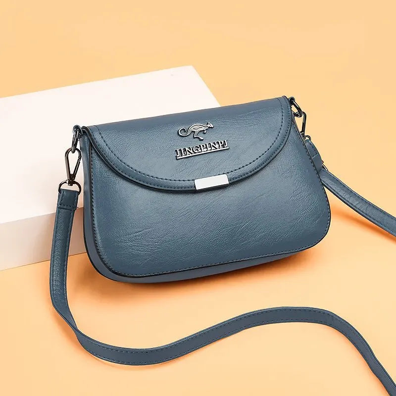 Retro Small Square Crossbody Purse Soft PU Leather Adjustable Strap Daily Work Travel Flip Cover Handbag Shoulder Bag for Women