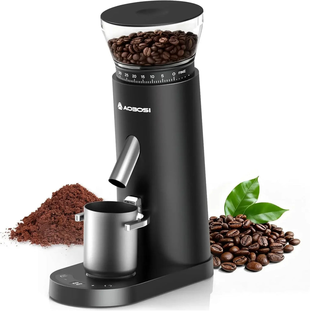 Cordless Burr Coffee Grinder, Rechargeable with 60 Grind Settings & Anti-Static, Digital Timer Touchscreen, Portable Electric