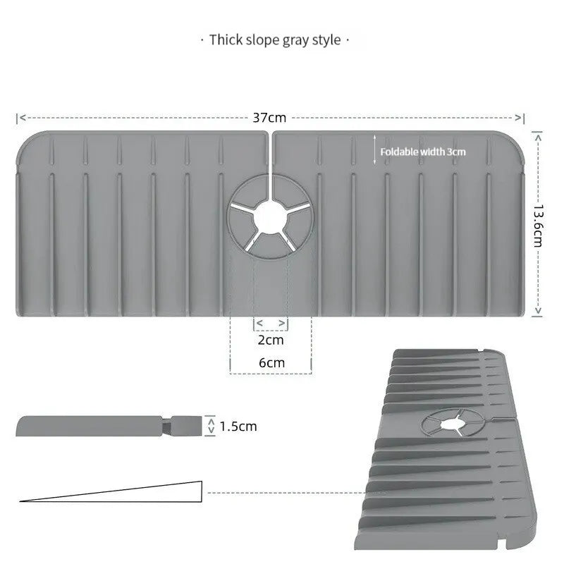 Tapete de silicona para grifos, soporte para jabón de platos y esponjas, alfombrilla de secado para encimera de cocina, protector contra salpicaduras para fregadero de cocina y baño, almohadilla de drenaje
