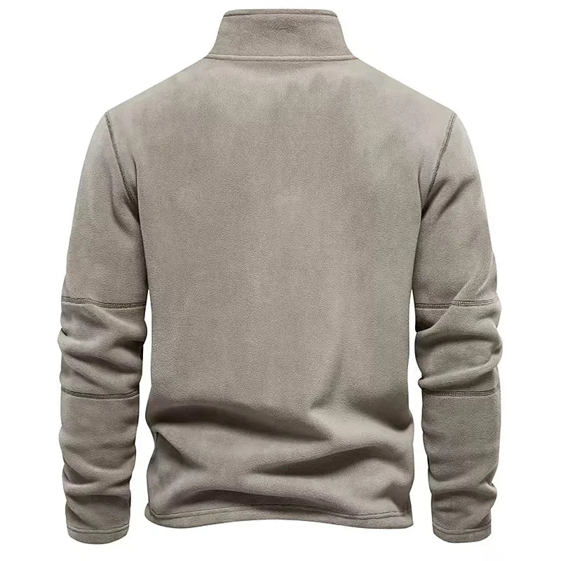 Thick Fleece Hoodie Men'S Autumn Winter Fashion Brand Half Zipper Long Sleeve Warm Outerwear Casual Color No Brand