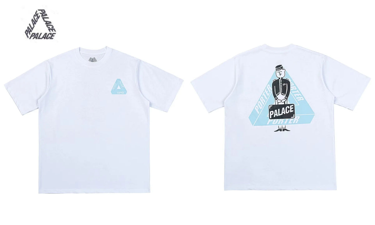 Palace Triangle Print Cotton Casual T-Shirt - Men's Short Sleeve