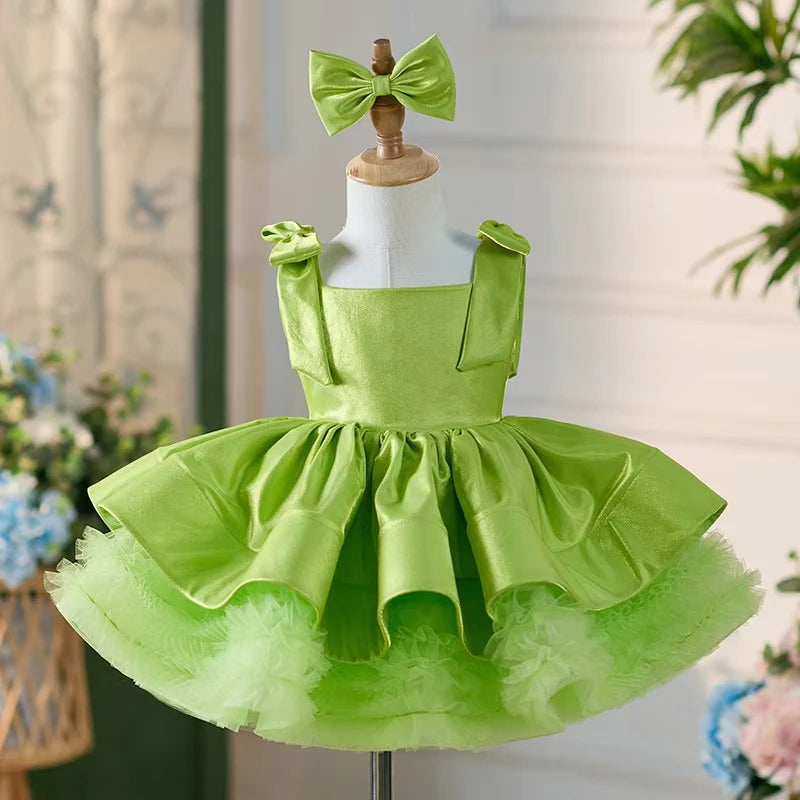 Dreamy Vow J703 Adorable Off-Shoulder 3D-Flower Baby Girl Dress With Tailing Princess Ball Gown for Kids Wedding Holiday Party