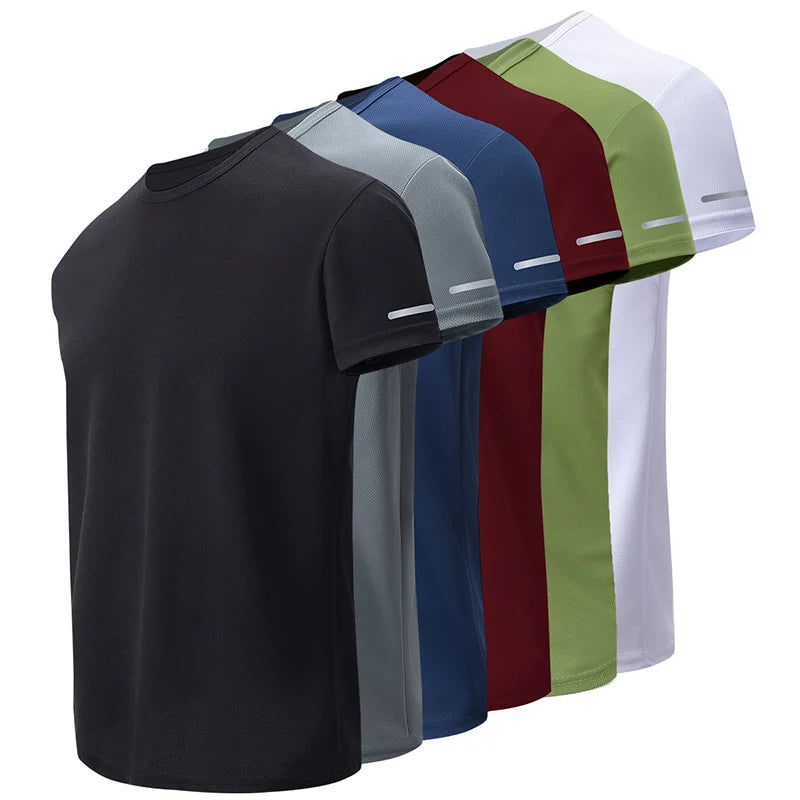 6/4 Pcs Men's Summer Multicolor Quick-drying Sports Short-sleeved Youth Running Fitness Basketball Football Breathable T-shirt