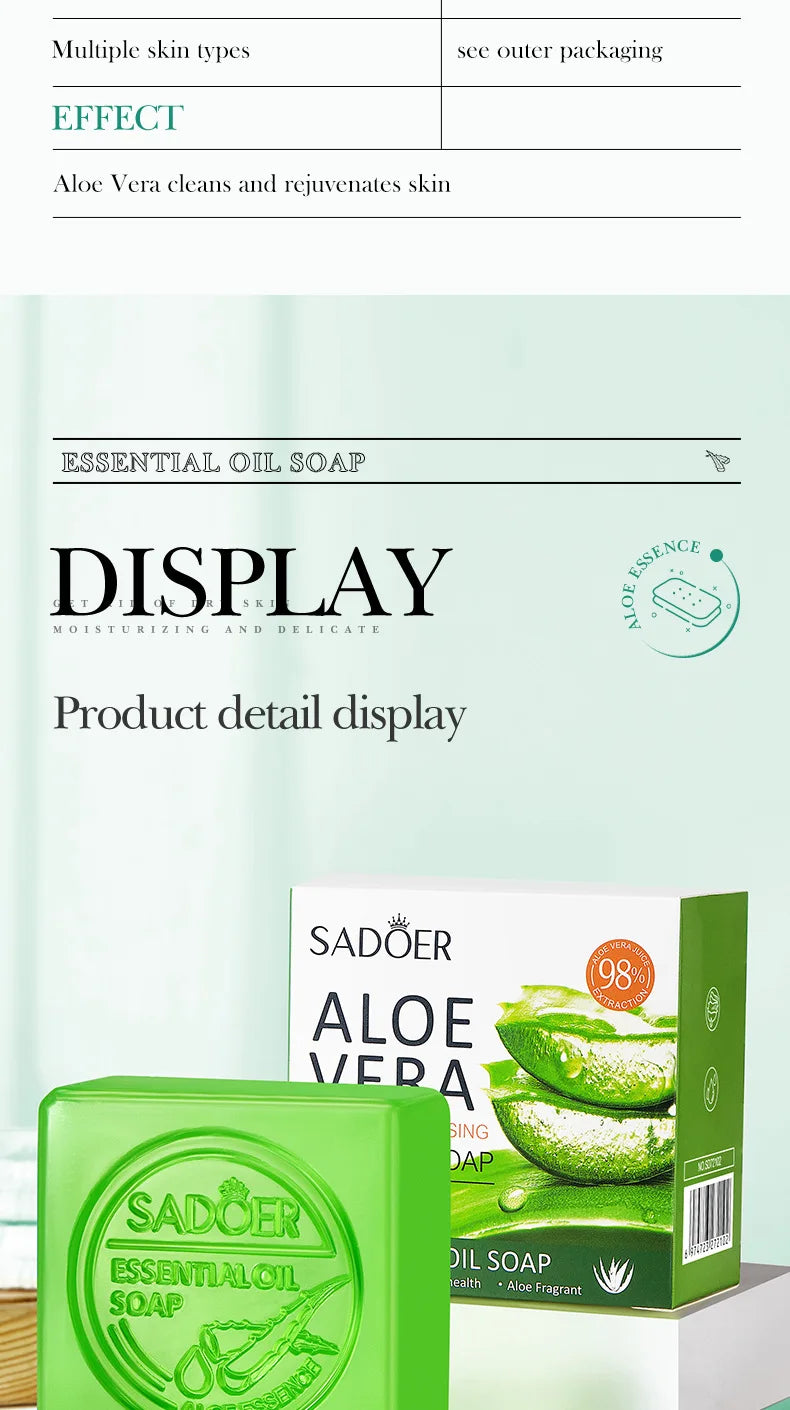 Aloe Vera Facial Soap - Handmade Essential Oil Cleanser 100g
