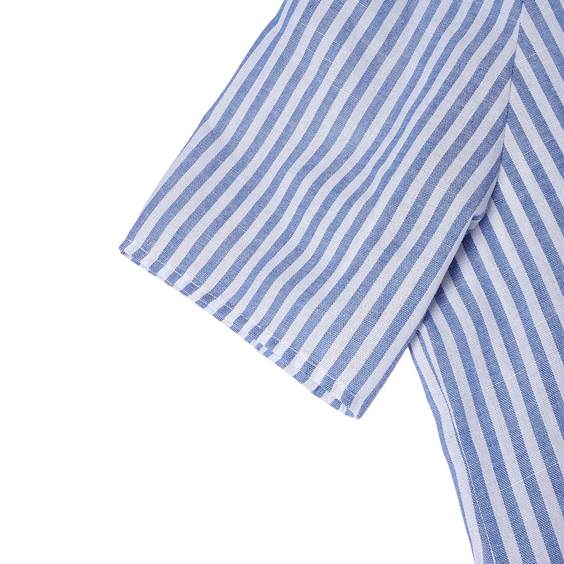 Women Summer Sundress ZANZEA Stylish Lapel Neck Striped Dress Elegant Short Sleeve Ruffled Hem Work Midi Dresses Baggy Robe 2026