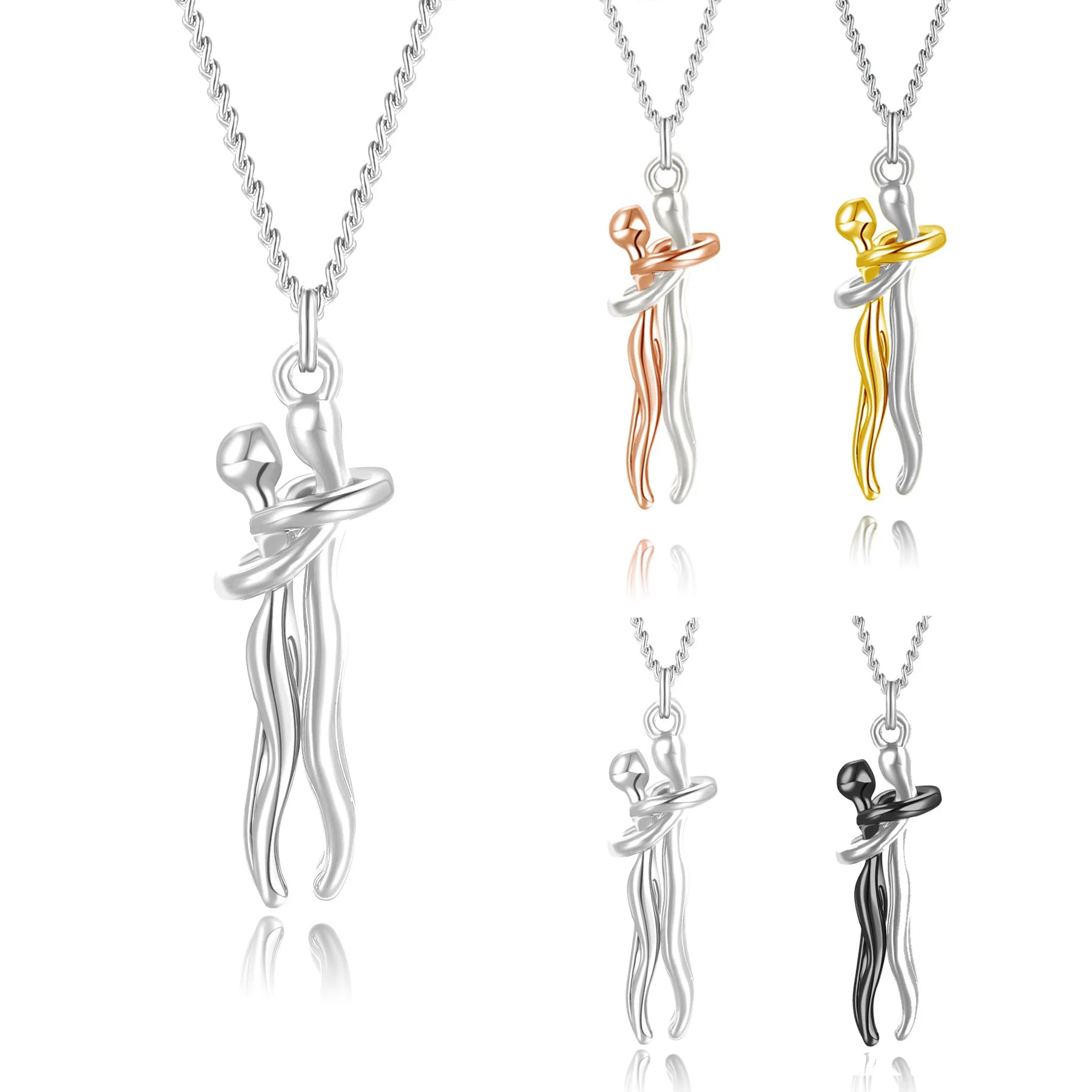Fashion Hugging Necklace Jewelry Choker Hug Pendant Chain Men Necklaces For Lover Women'S Couple Men Lady Female Male