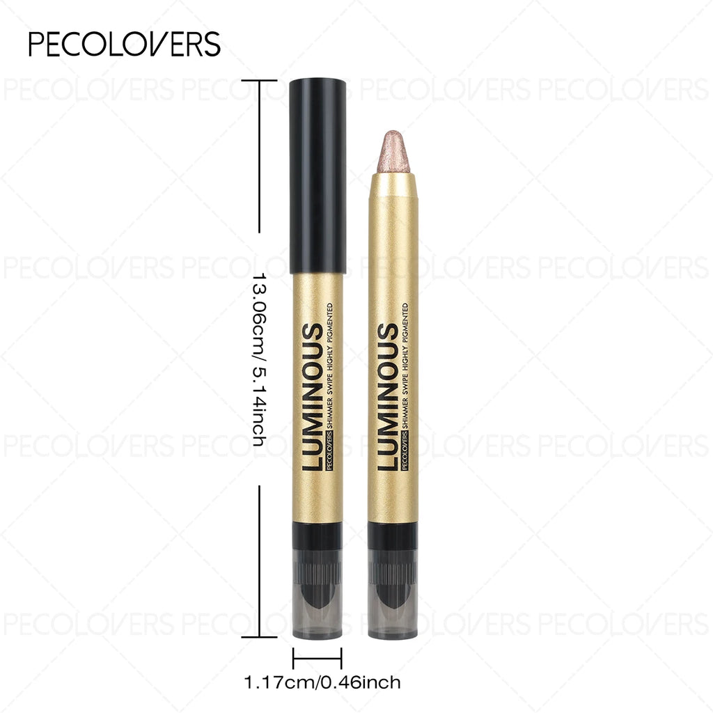 Smudge-Proof & Waterproof Eyeshadow Stick,Dual-Ended Eye With Shadow Stick,Sponge Brush,Glitter & Matte Finishes