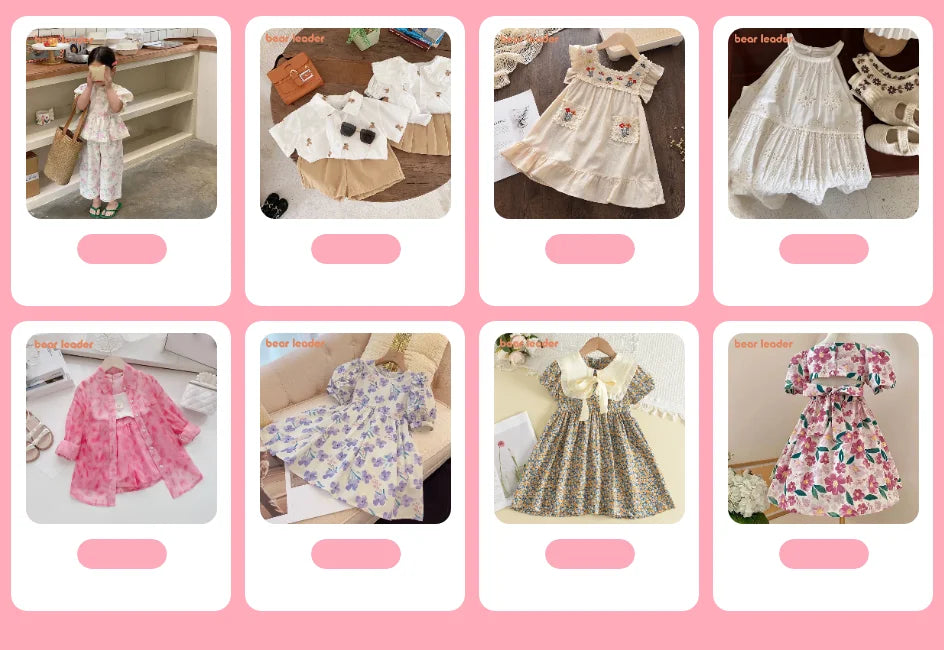 Bear Leader Floral Girls Dress Floral Kids Dresses Girls Princess Dress Children Clothes Girls Dress Casual Wear 3 7Y Vestido