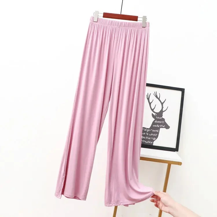 Women's Modal Wide-Leg Pants - Floor-Length Casual Loose Trousers