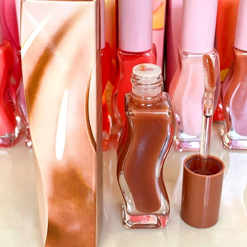 Fashion Dopamine New Summer Long-lasting Moisturizing Lip Oil Gloss Care Lips Plumping Exfoliating Watermelon Milky Mocha Gloss