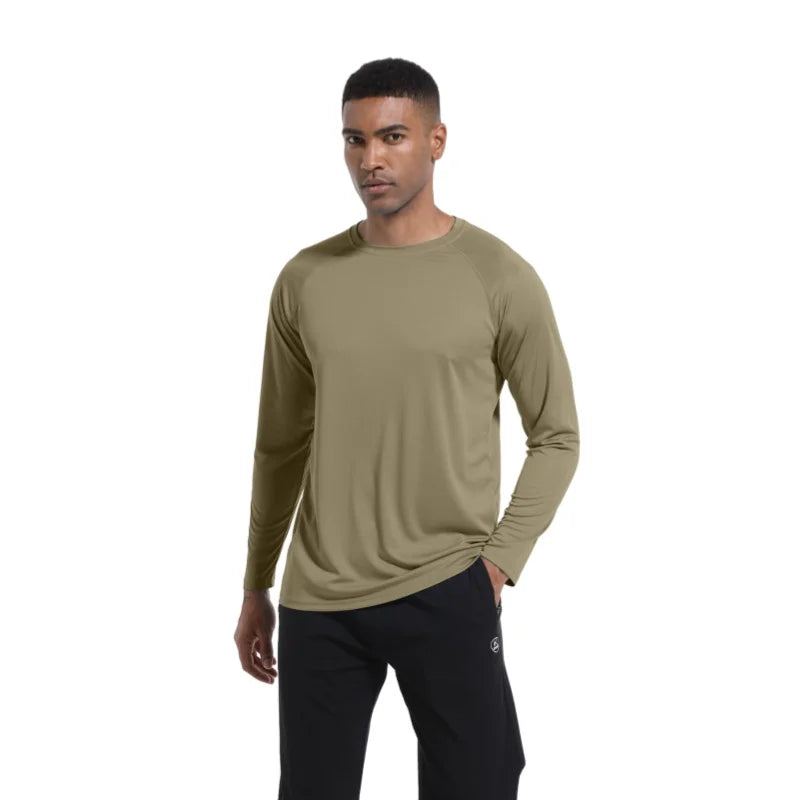 Men Long Sleeve t-Shirt Upf 50+ Sun Protection Shirts Tops Breathable Hiking Fishing t-Shirts Casual Tees Man Clothes Streetwear