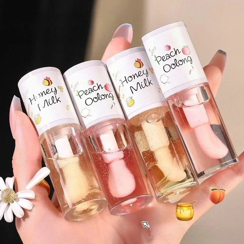 Korean Beauty Moisturizing Lip Ink Gloss Jelly Lipstick Big Brush Labial Lips Bright Oil Balm - Moisture & Color in One