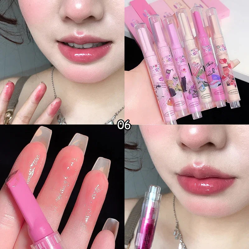 Watermelon Jelly Mirror Lip Gloss - Moisturizing Heart-Shaped Lip Glaze