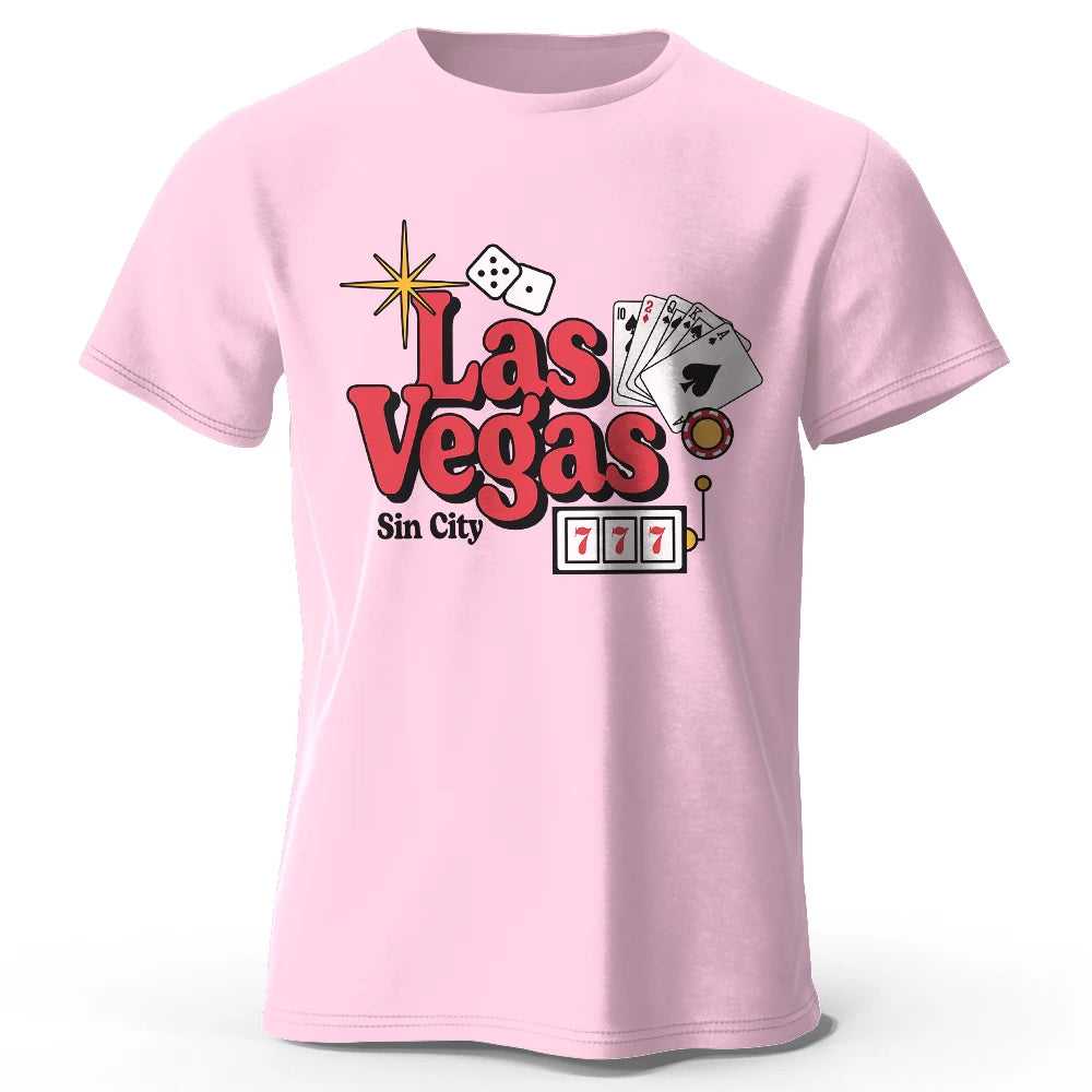 Work & Play Printed 100% Cotton T-Shirt Lightweight Round Neck Short Sleeve Tee Unisex Everyday Style