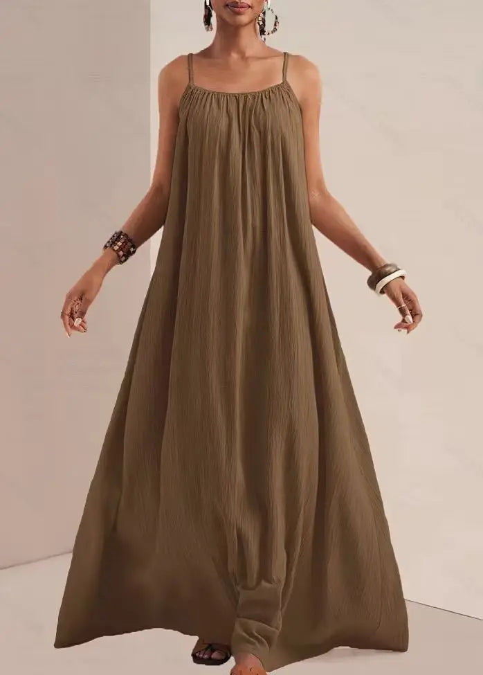 2026 Summer New Elegant Pure Color Strapless Maxi Dress Fashionable Gown for Women Elegant Simple Design Floor-Length Dress