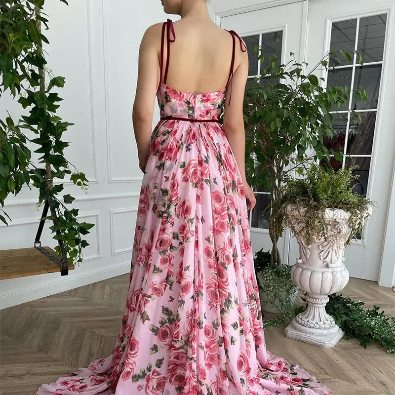 2024 New Vintage Printed Long Dress Sexy Tank Dress Beach Casual Vacation For Women Fashionable Sleeveless Design