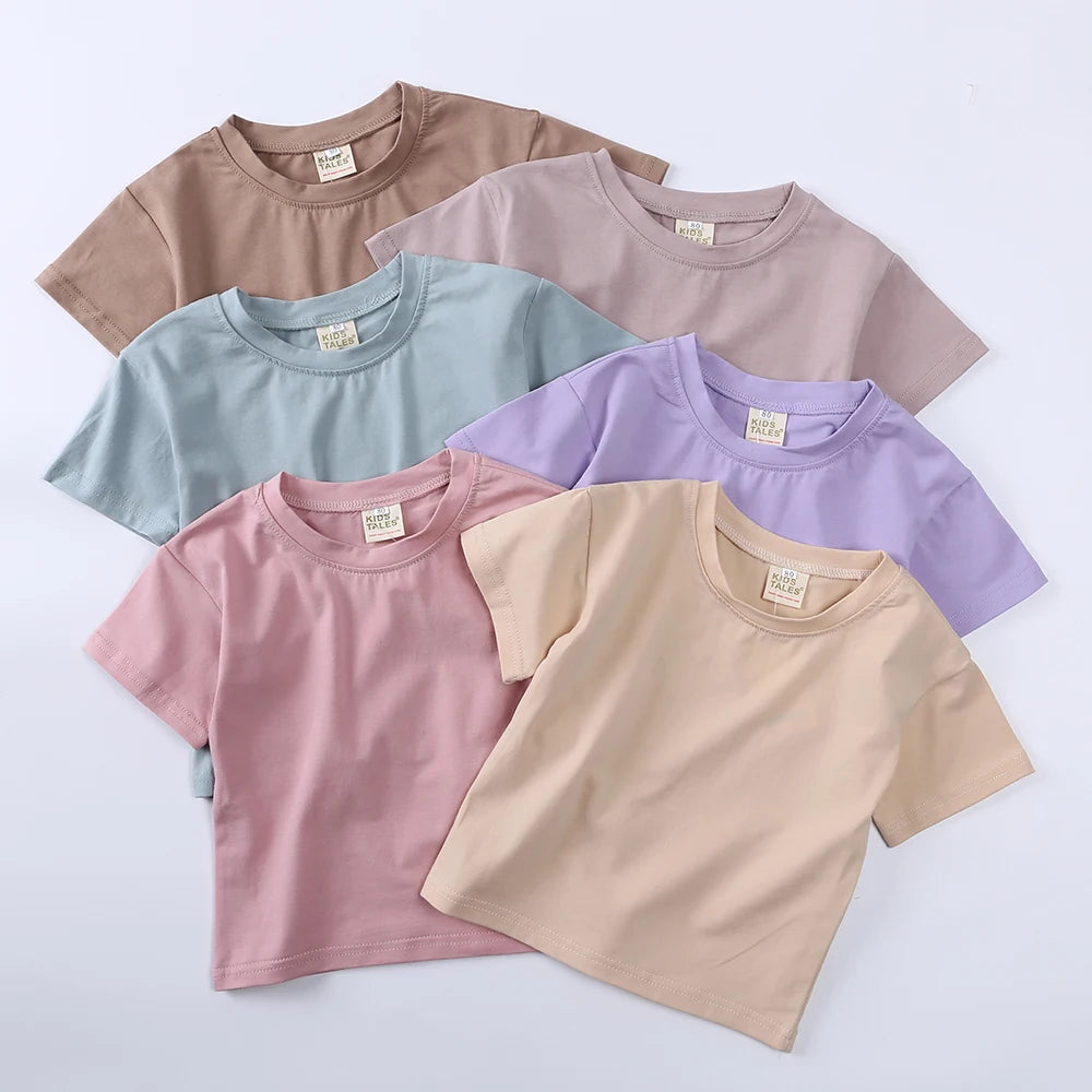 1-5Y Kids Summer Clothing Sets Suit Boys Girls Short Sleeve Top+Shorts Tracksuit Toddler DIY Outfit Comfortable Sportswear