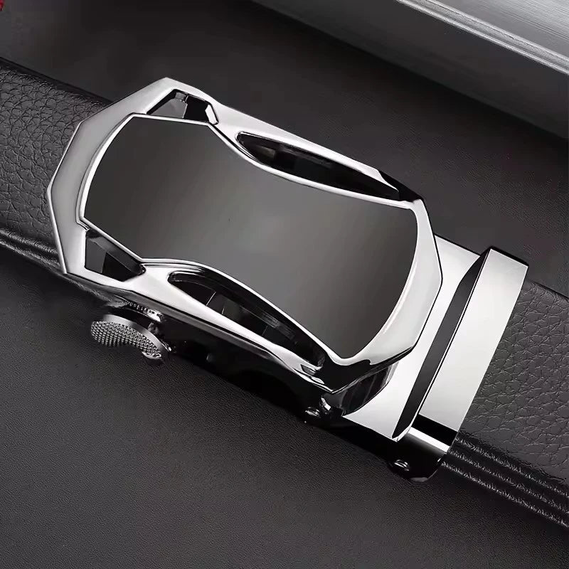 Men's Famous Brand Belt High Quality Leather Luxury Belt Metal Automatic Buckle Belt Business Leisure Trend Belt，For Ideal Gifts