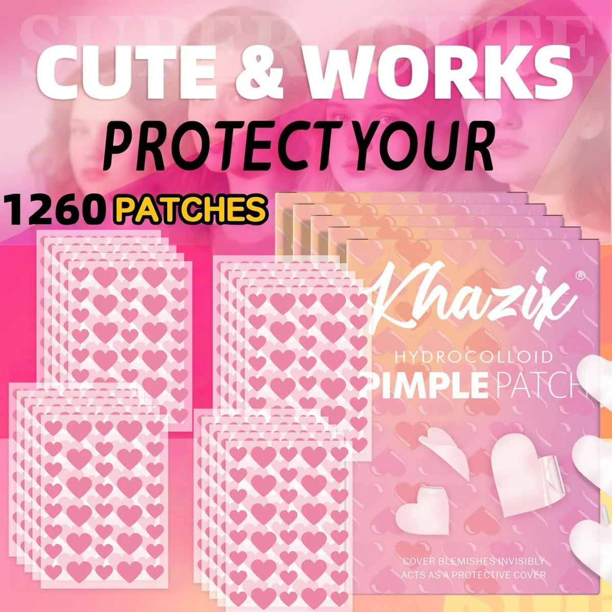 Multi-Color Star Acne Patches - 1260 Count Ultra-Thin Pimple Set