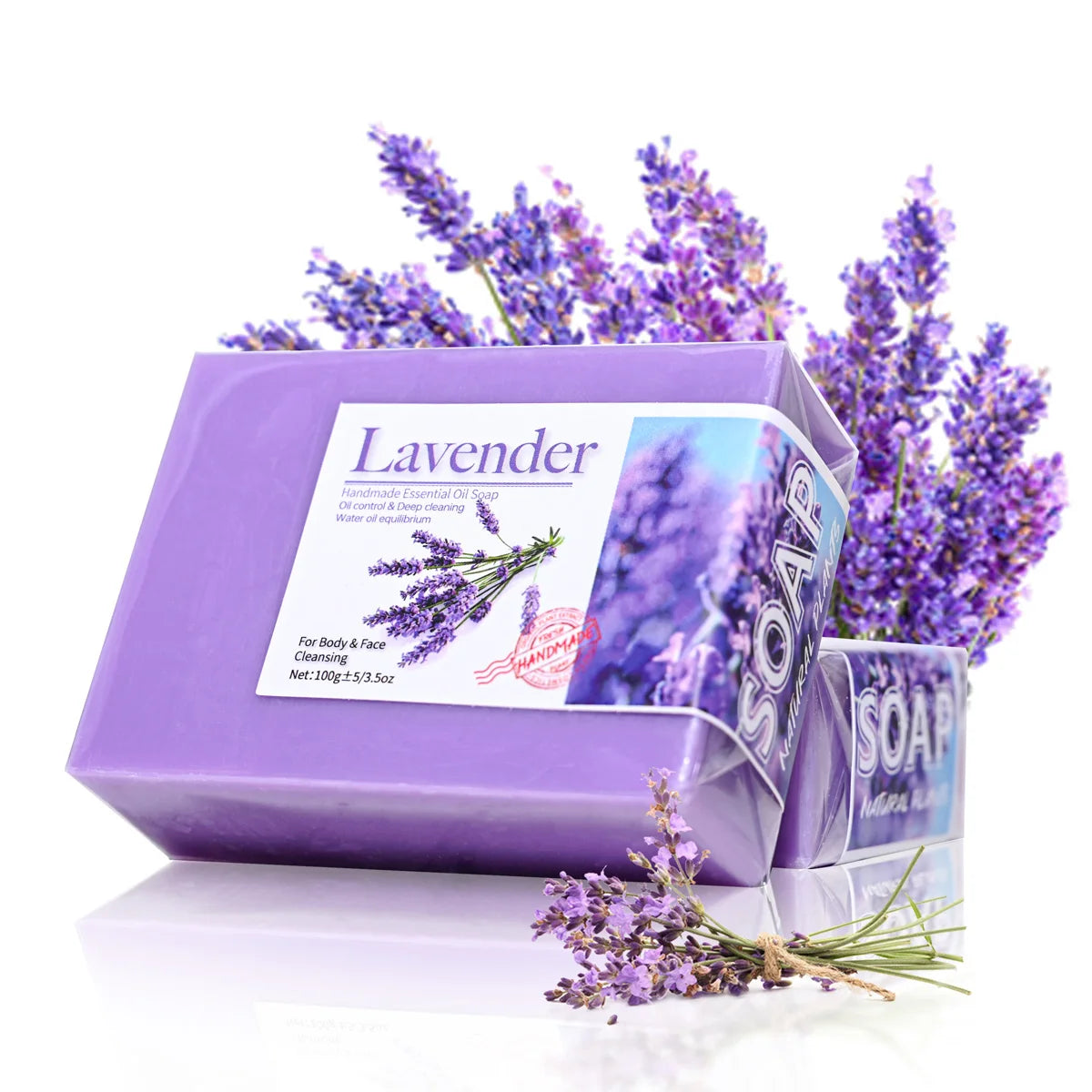 Natural Organic Lavender Essential Oil Handmade Soap – Cleansing, Refreshing & Oil Control Bath Bar
