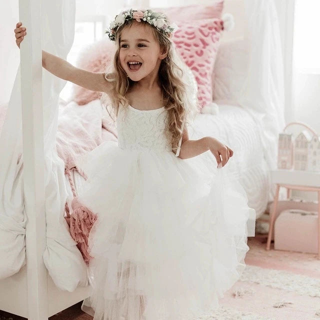 2025 Summer New Girls TUTU Dress Girls Princess Dress Girls Mesh Patchwork Cake Dress Children Clothing