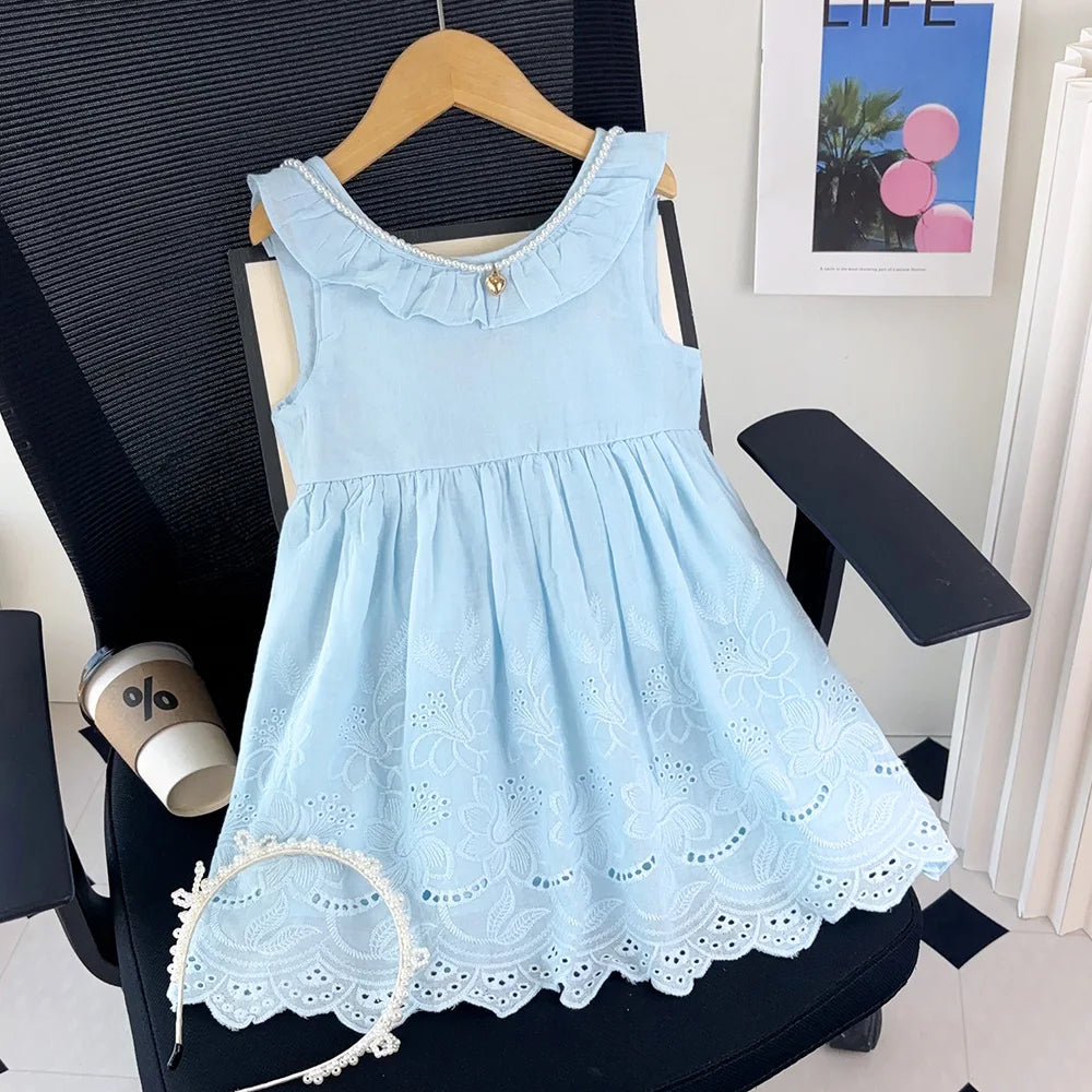 Bear Leader Girls Elegant Dresses 2026 New Summer Kids Party Costumes Girl Floral Princess Outfits Children Vestidos Clothing