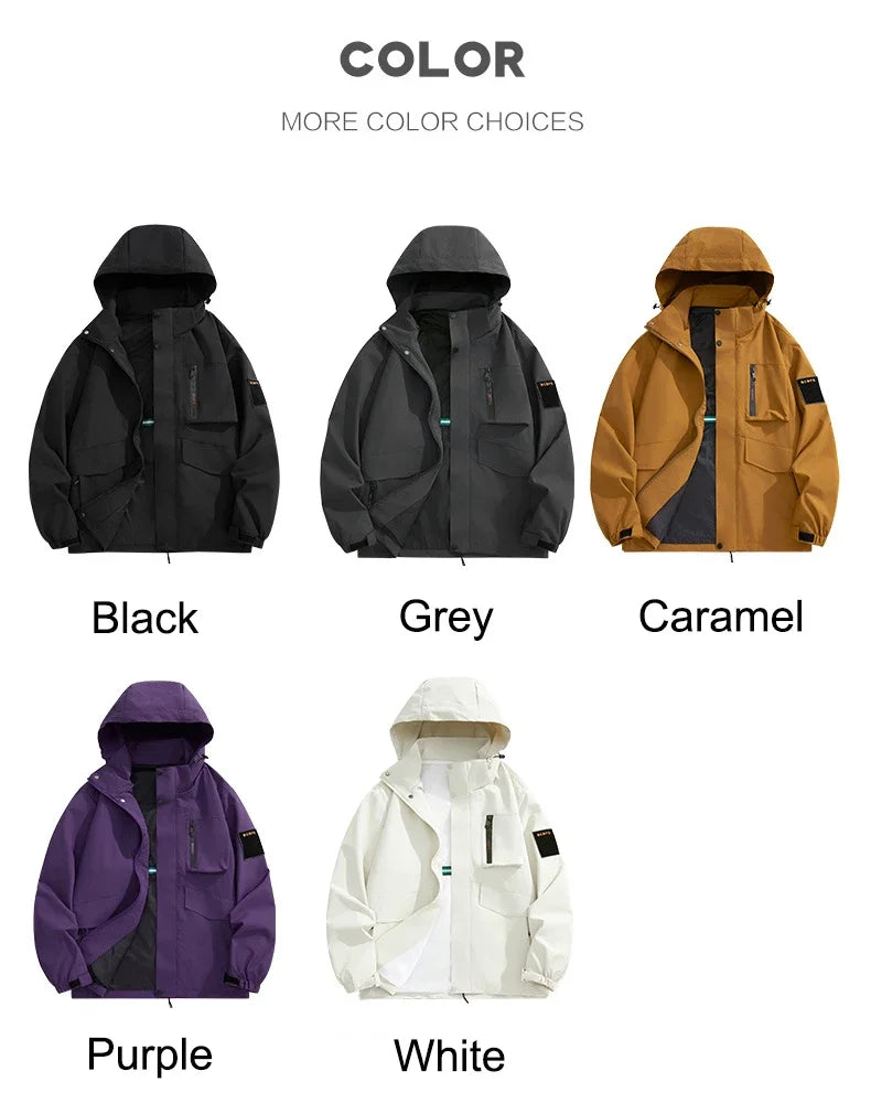 Plus Size Men's Waterproof Hiking Jackets S-8XL Windproof Windbreaker Coat Breathable Fishing Camping Trekking Jacket Clothing