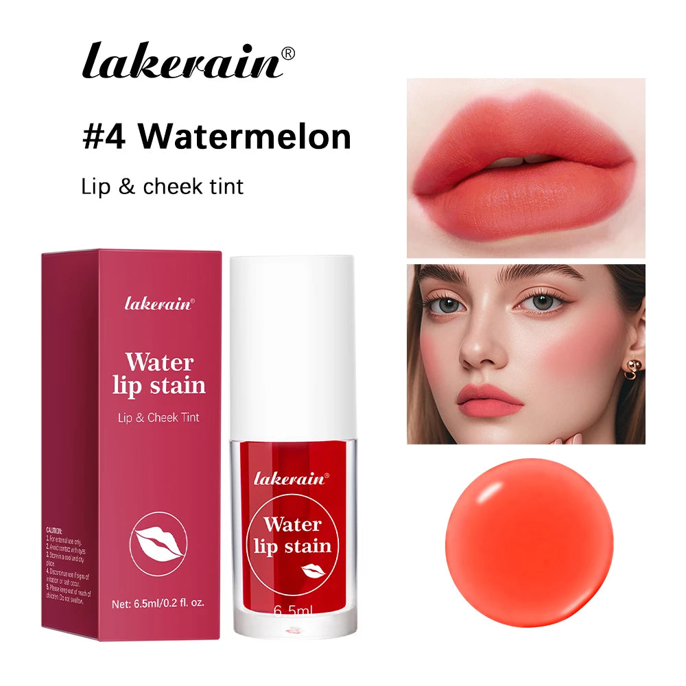 6Colors Water Lip Stain Moisturizing Lip Glaze Long Lasting Lip Ink Face Lip Dual Purpose Waterproof Liquid Cosmetic Makeup