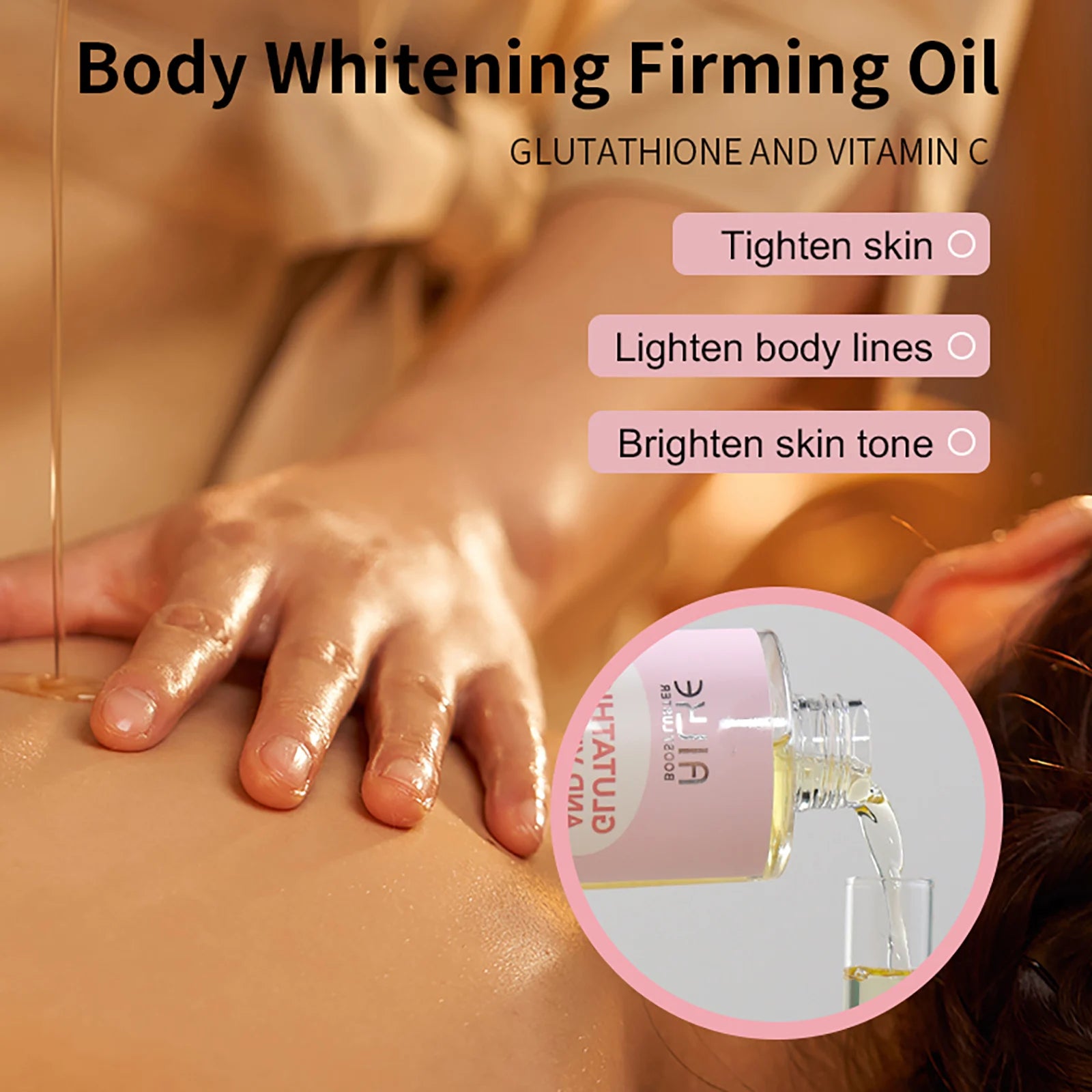 AILKE Brightening Skin Care Set, With Vitamin C, Glutathione, Reduce Spots, Moisturizing, Smooth Soft Skin, Improve Skin Radiant
