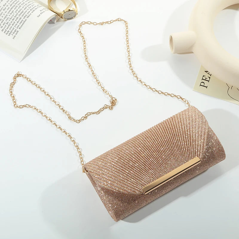 Fashion Elegant Clutch Bag New 2026 Hot Selling Chain Dinner Bag Bride Bridesmaid Lady Handbag Factory Outlet