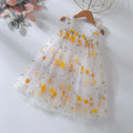 Toddler Baby Girl Princess Embroidery Strap Tutu Dress Sleeveless Flower Kid Mesh Vestido Party Birthday Baby Girl Beach Clothes