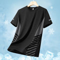Running T-Shirt Men Summer Ice Silk Thin Top Reflective Printing Quick Dry Short Sleeve Breathable Fitness Sports T-Shirt 5Xl