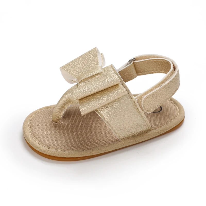 Baby Girl Summer Sandals 0-18 Months Cute Bow Rubber Sole First Walker Casual Comfortable Newborn Sneakers