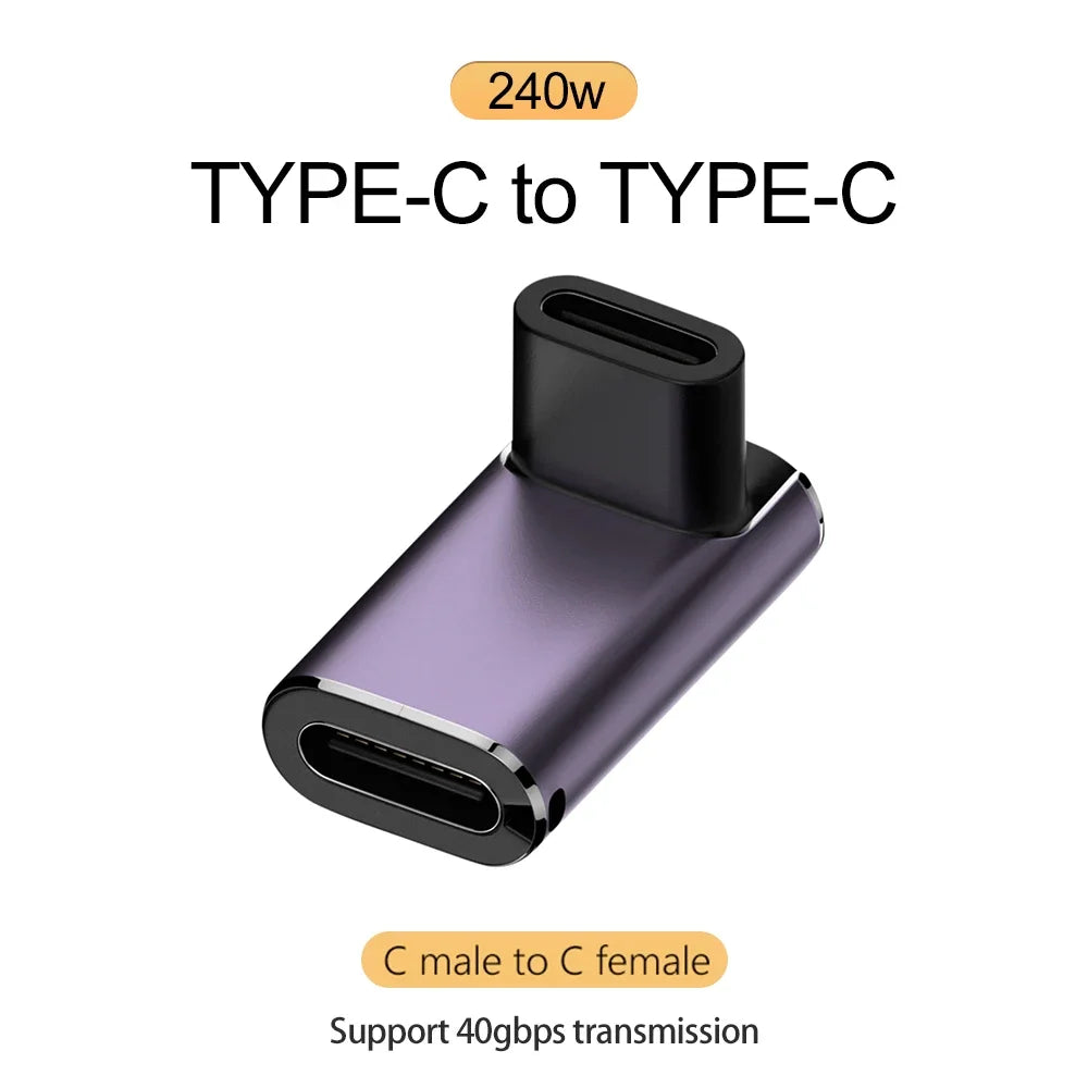 USB 4.0 PD 240W 8K USB-C Adapter – 40Gbps OTG Male to Female Connector