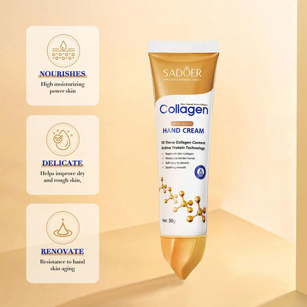 1-5pcs SADOER Collagen Hand Cream Hands Skin Friming Moisturizing Brightening Hydrating Hands Creams Hand Skin Care Products