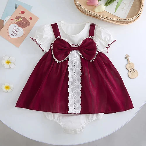 Baby Girl Sleeveless Romper and Hat Set - Cotton Print, 0-24M