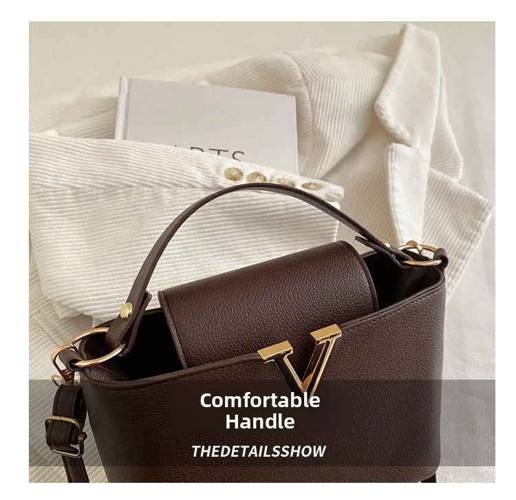 Minimalist Square Shoulder Bag - Women's PU Crossbody Handbag