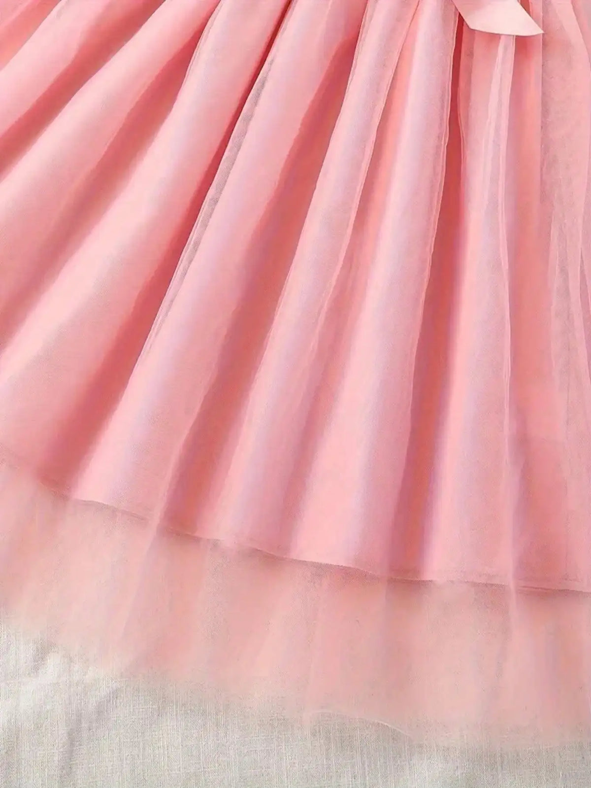 Summer 2026 Children's & Women's Cute Plush Dress with Small Flying Sleeves Round Neck Print Design New Collection