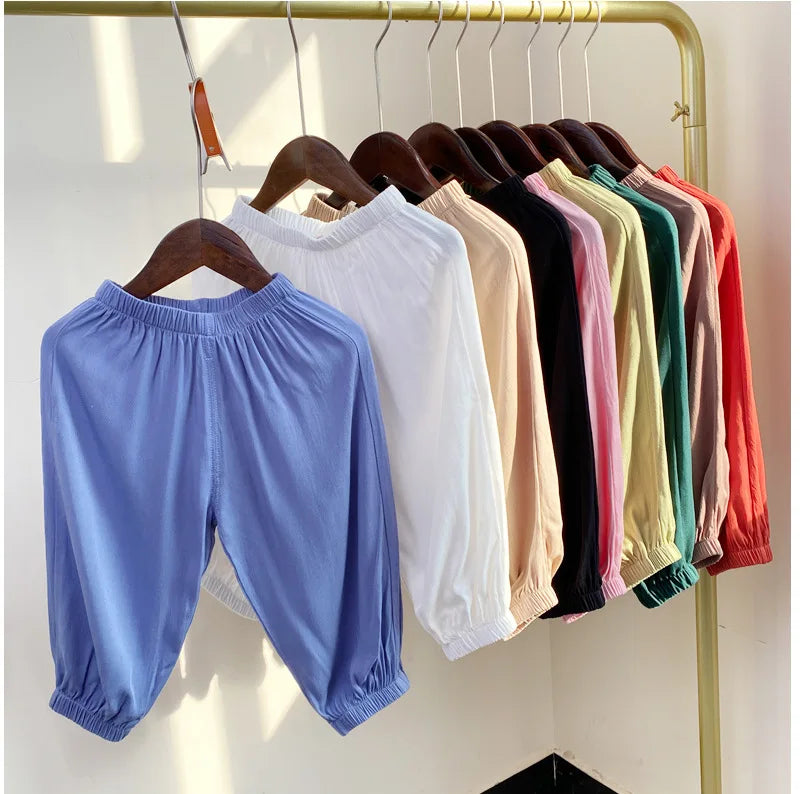 V-TREE Kids Ice Silk Bloomers - Unisex Mosquito-Proof Jogger Pants