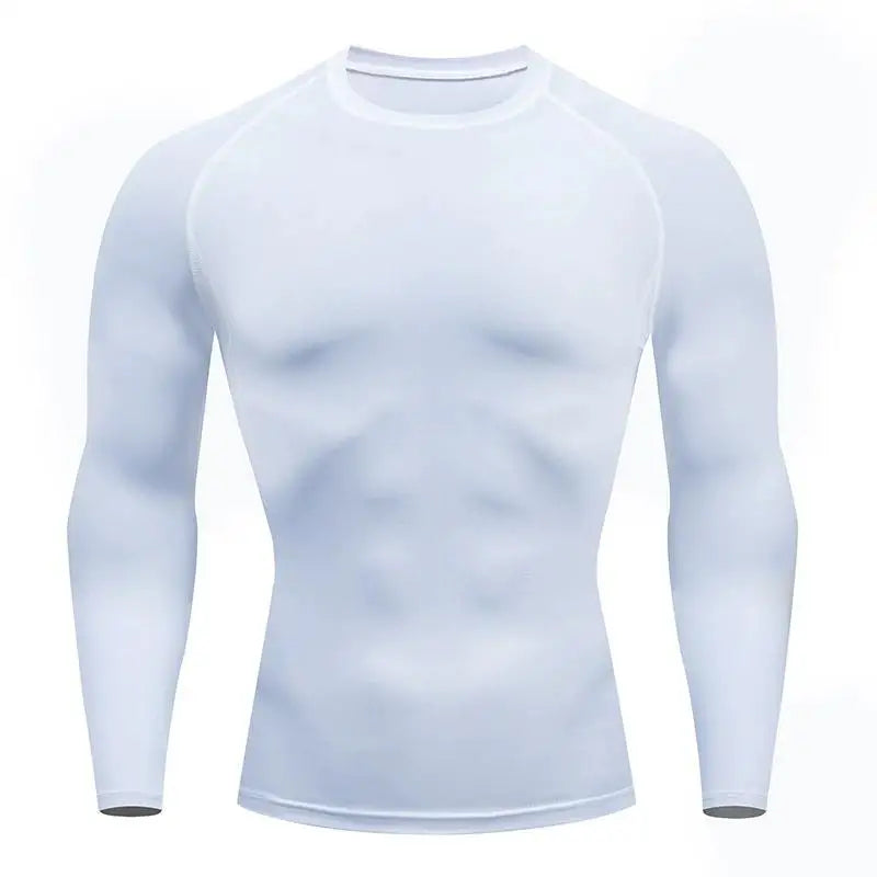 Sonechoki Men's Compression Running Shirt - Long Sleeve Polyester