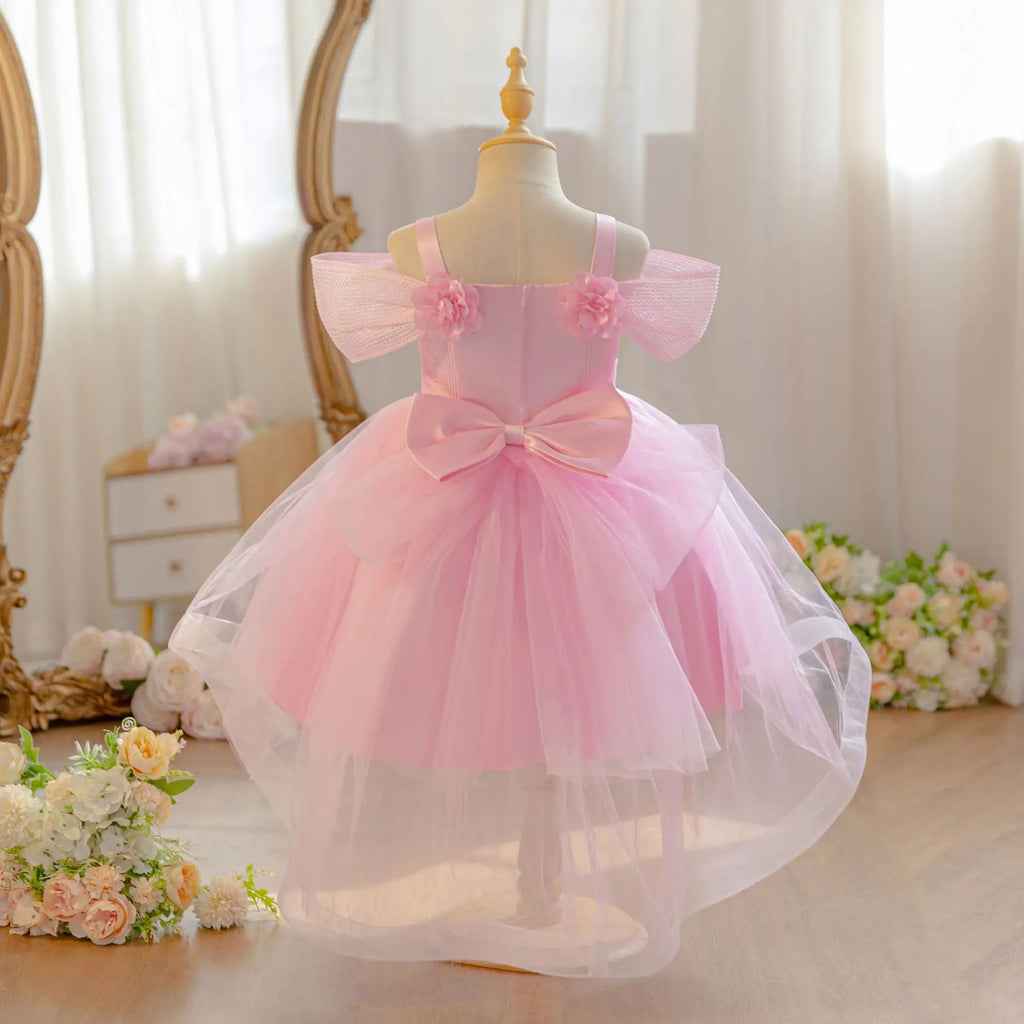 HETISO Children's Birthday Dress Off-the-shoulder Party Princess Wedding Holiday Ball Gown For 1-5 Years