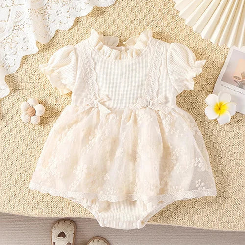 Baby Girl Sleeveless Romper and Hat Set - Cotton Print, 0-24M