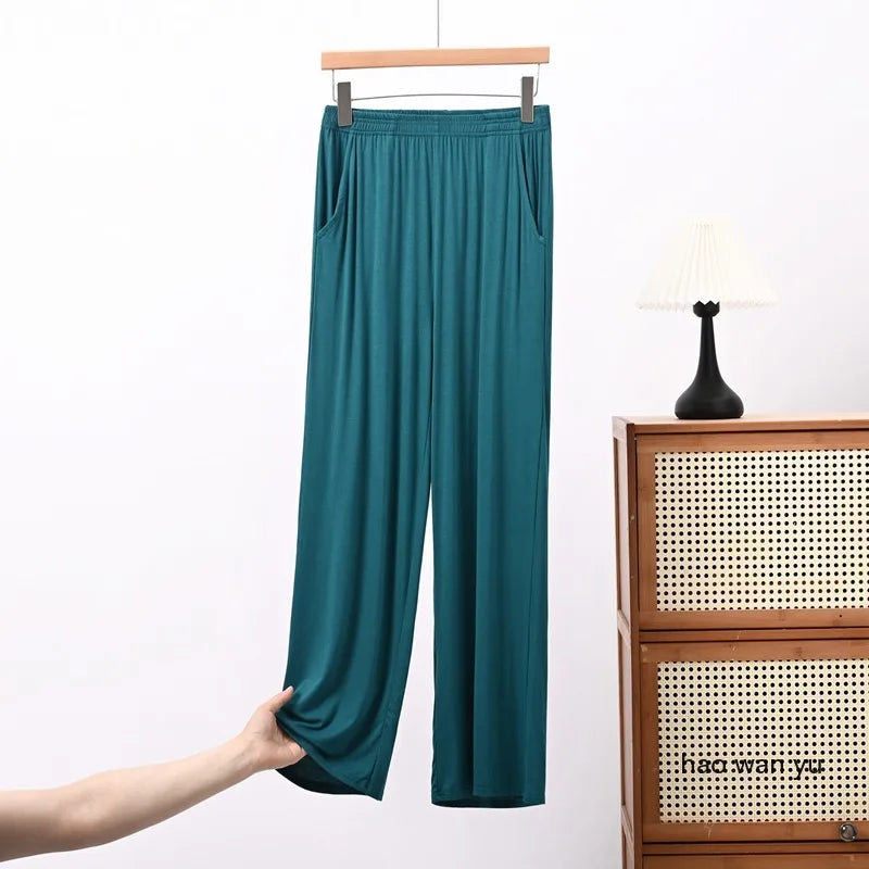 Women's Modal Pajama Pants - Casual Loose Straight Leg Sleep Bottoms