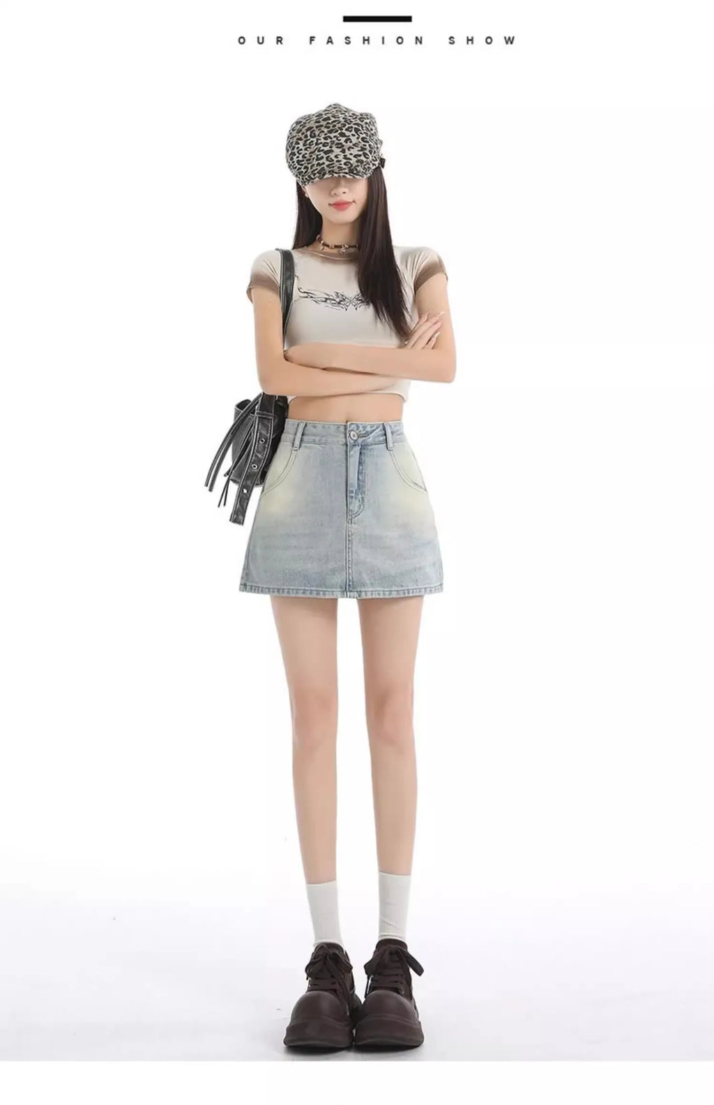 Retro American Washed Slim Fit Denim  Skirt Women Summer Hot Girl High Waist Bodycon Anti Exposure a Line Half Body Skirt