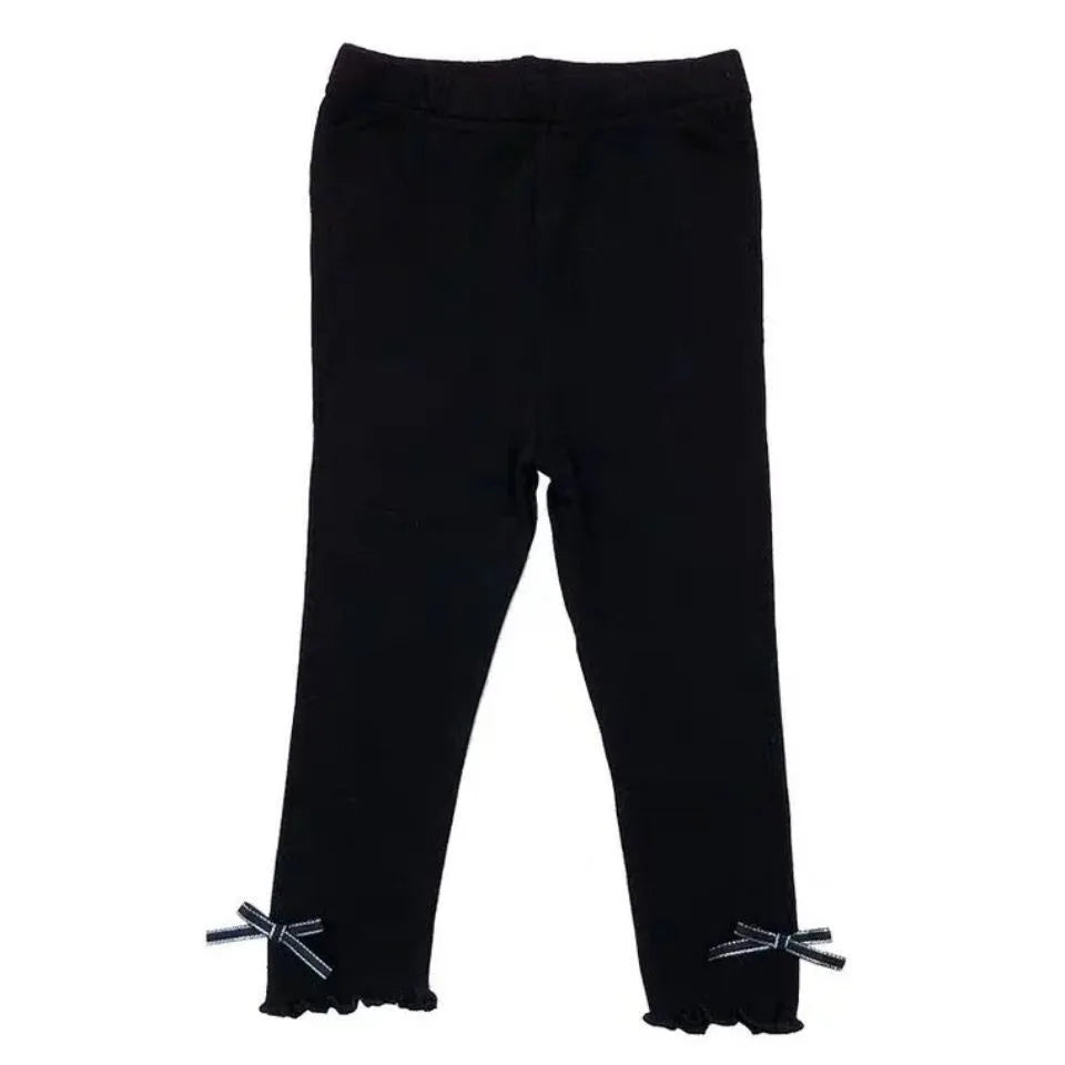 Summer 2025 Kids Tales Baby Girls Vintage Stripe Elastic Slim Flare Pants Leggings High Waist Girls Clothing