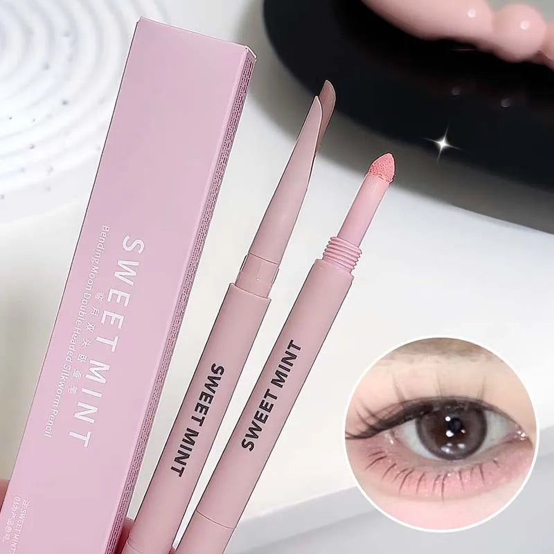 Double Headed Sickle Eyeliner Lying Silkworm Pen Waterproof Natural Glitter Eyeshadow Lying Silkworm Eyes Contour Shadow Make Up