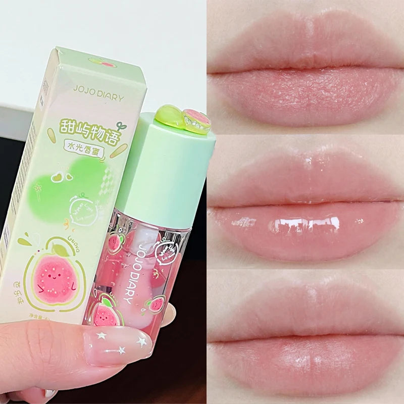 Guava Peach Lip Oil Plump Moisturizing Non-sticky Hydrating Lip Gloss Long-lasting Clear Liquid Lip Balm Make Up Korean Beauty