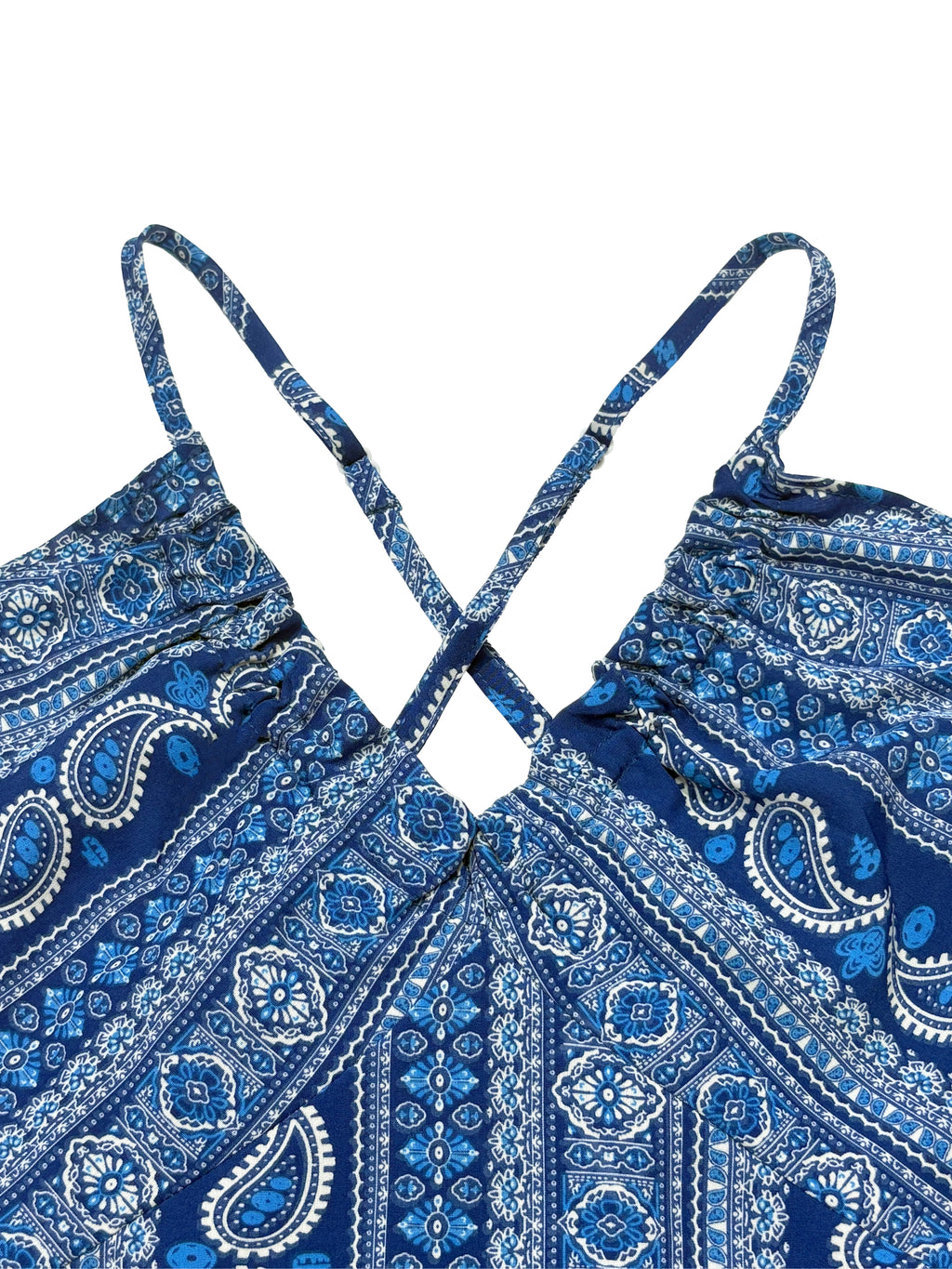 Women's Summer Ethnic Pattern Backless Split Thigh Dress Ladies Summer Clothes Boho Fashion Frill Trim Long Dress for Beach