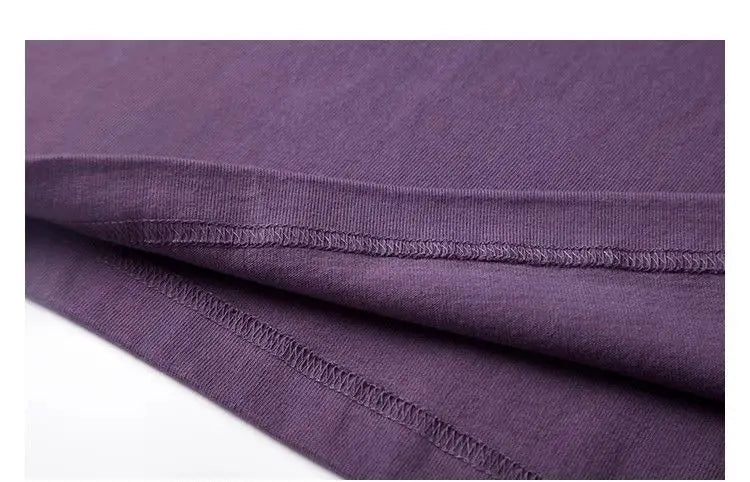 Men's and Women's T-shirts 300G Heavy Gray-purple Round Neck Short-sleeved T-shirts Women's Basic Pure Cotton Simple